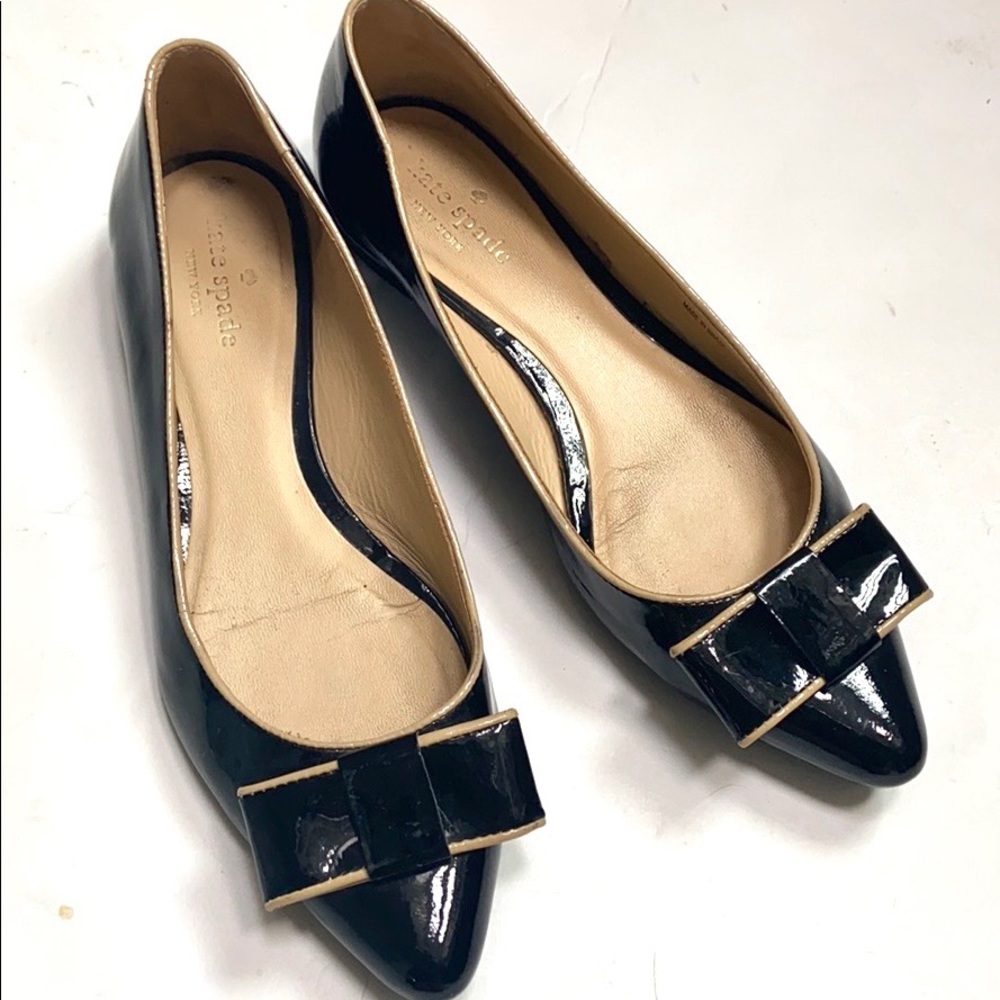 Kate Spade Elise Patent Leather Pointy Toe Flats - Picture 2 of 12